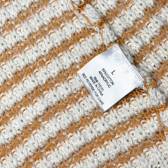 NWT Romeo & Juliet Open Front Striped Cardigan Sz.L Cream Longline Coastal Boho - Picture 9 of 11